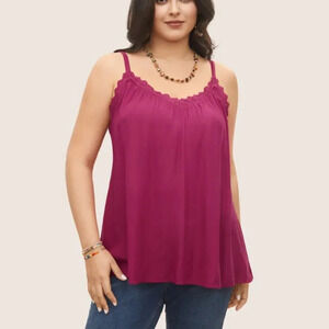 BloomChic Rayon Lace Panel Gathered Cami Top XL us 14